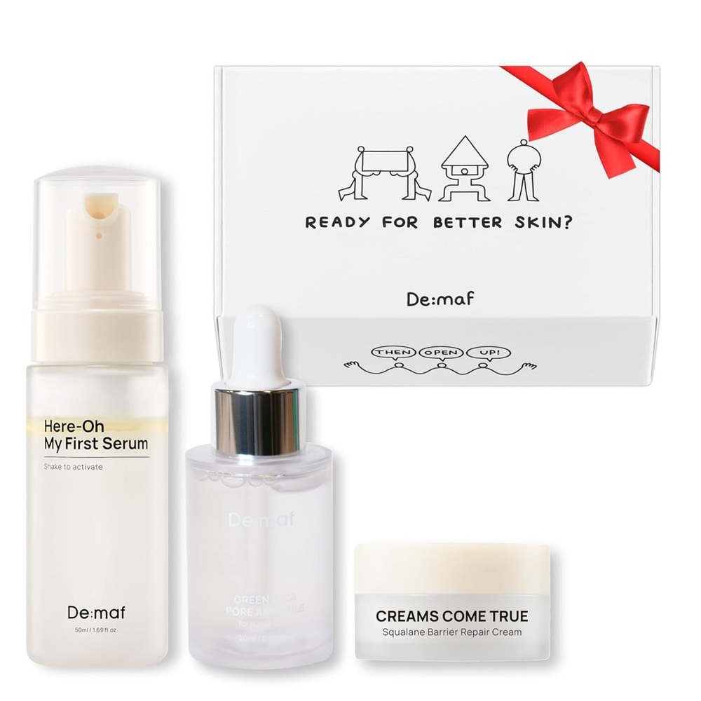 De:maf Welcome Skincare Kit Korean Beauty Serum Cica Ampoule Barrier Cream NIB
